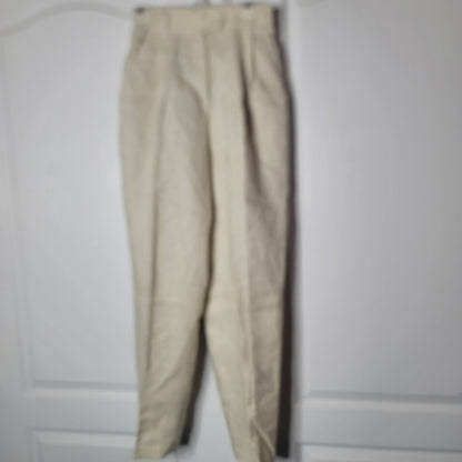 Premiere Designer 2 Pc. vintage Pant Jacket Suit Vintage LINEN Size 10 Cream