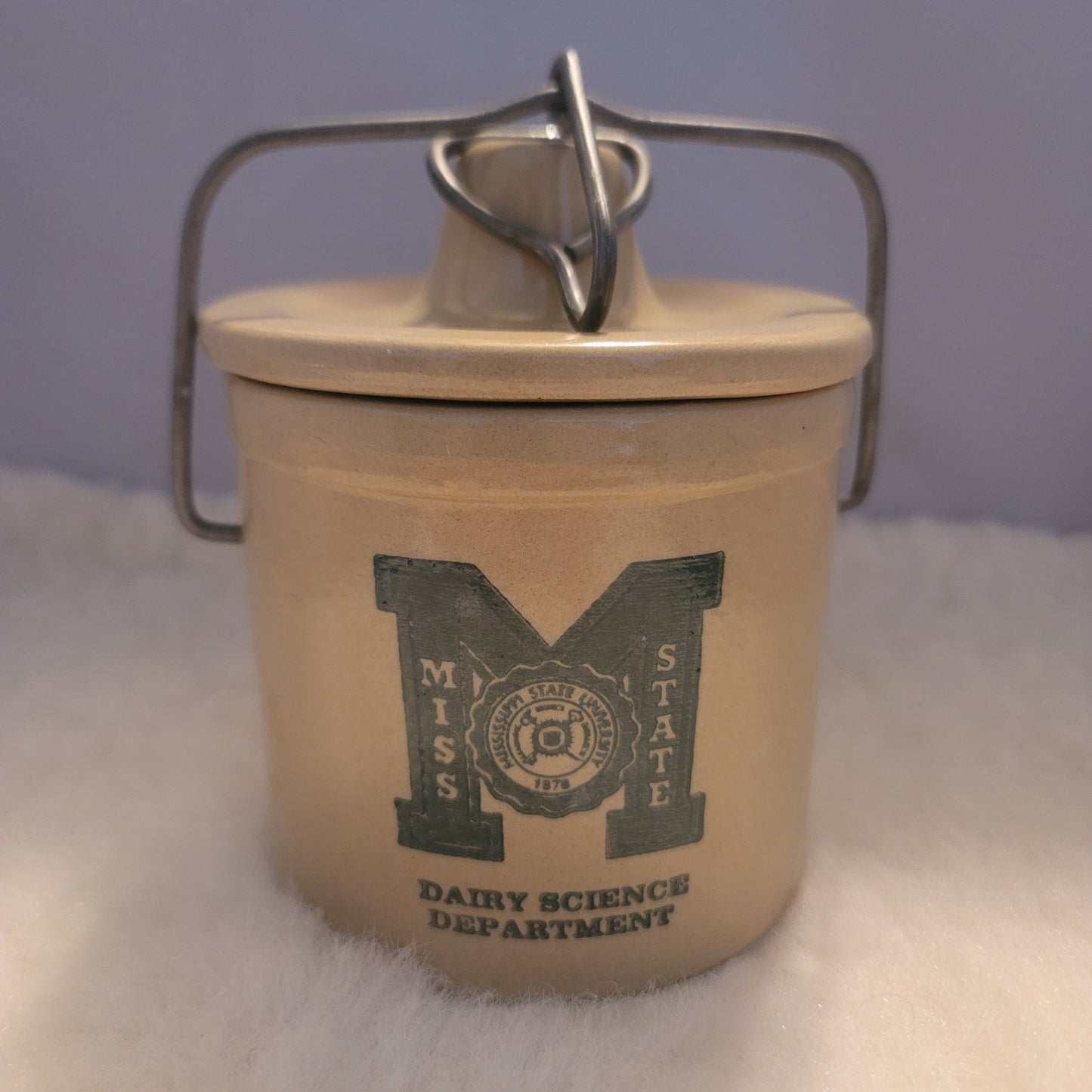 Vintage Mississippi State University Dairy Science Department Stoneware Crock