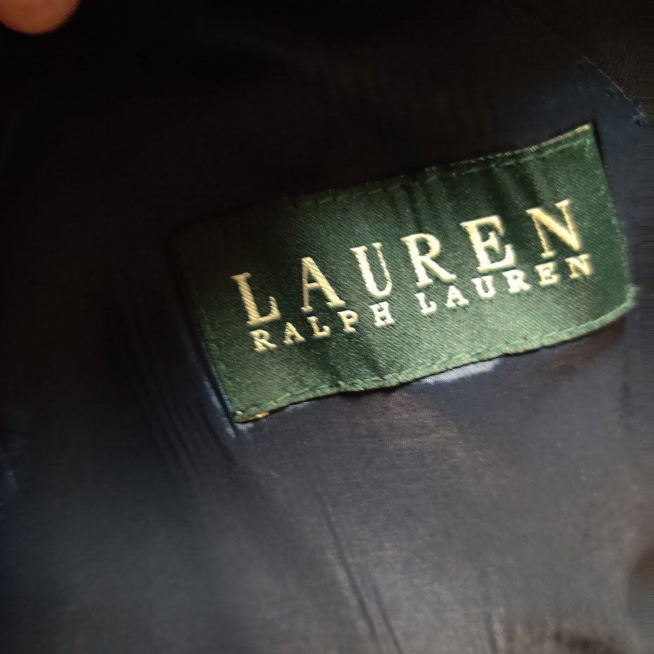 Lauren Ralph Lauren Navy Blue Blazer 48 Reg Gold Buttons Wool Blend Preppy Icon
