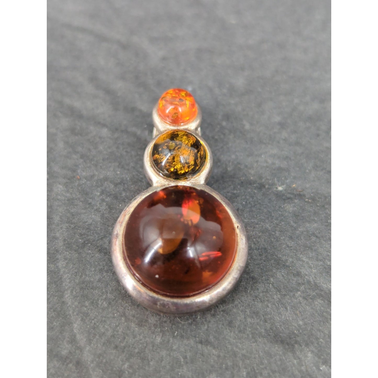 Vintage Boho Genuine Amber Silver Dangle Earrings & Pendant Set 925