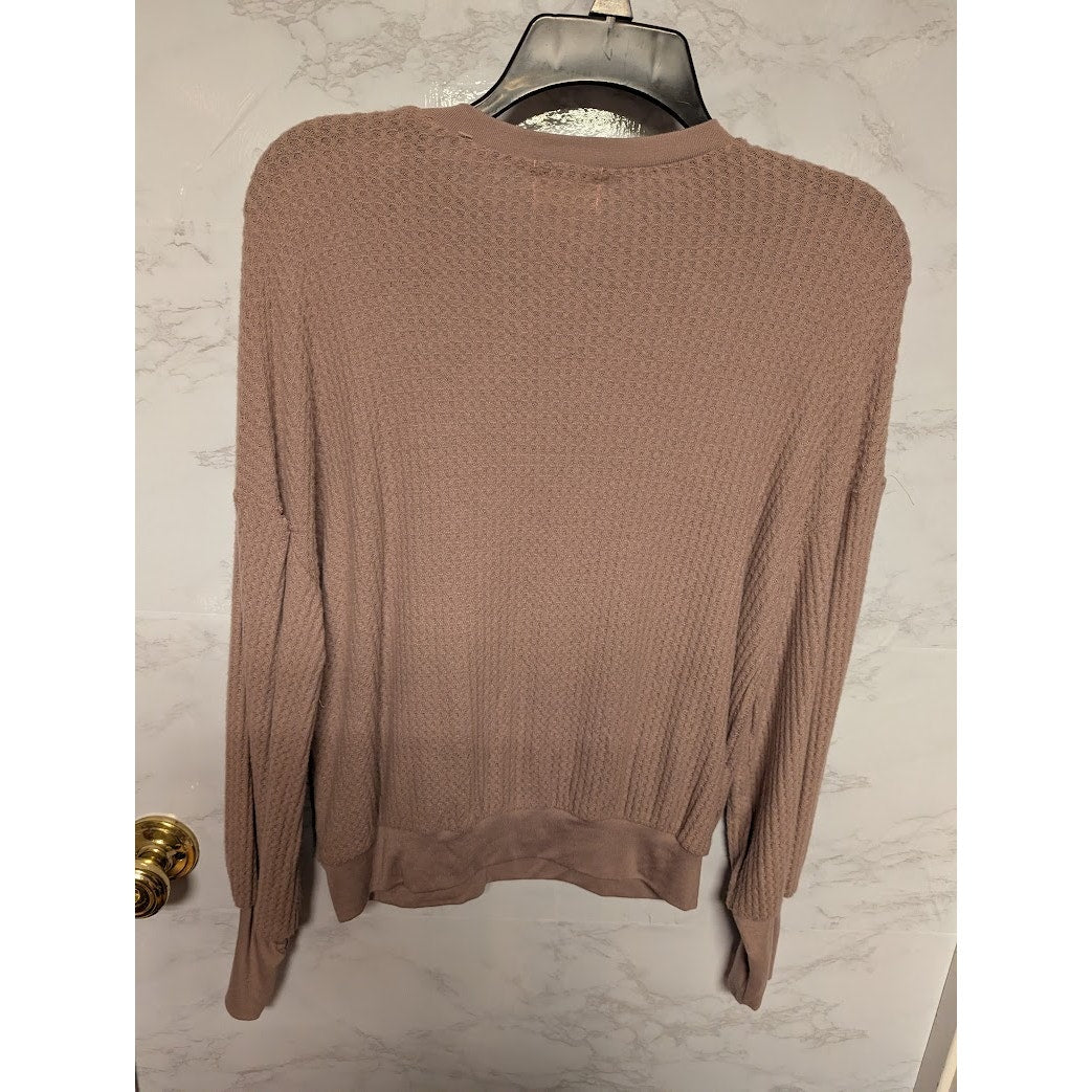 PST waffle knit long sleeve drop shoulder Size Small thermal top Tshirt layering