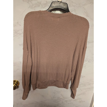 PST waffle knit long sleeve drop shoulder Size Small thermal top Tshirt layering