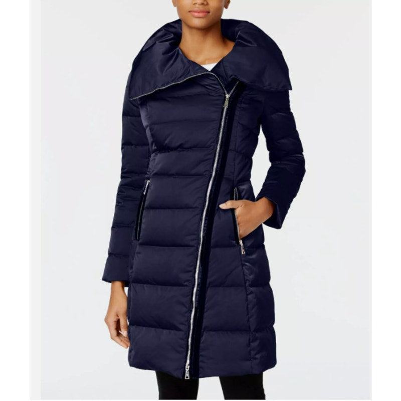 T. Tahari Winter Long Puffer Down Coat Outerwear SMALL NEW JACKET Mystic Blue