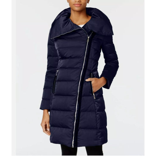 T. Tahari Winter Long Puffer Down Coat Outerwear SMALL NEW JACKET Mystic Blue