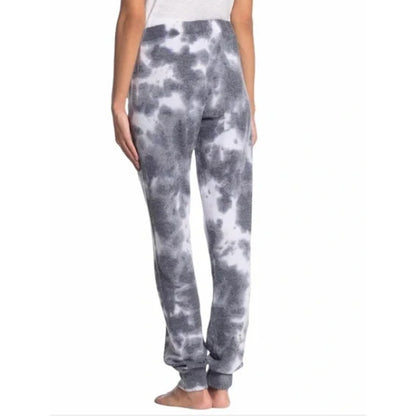 Abound navy tie dye fleece Jogger pants drawstring waist New pockets COZY XS