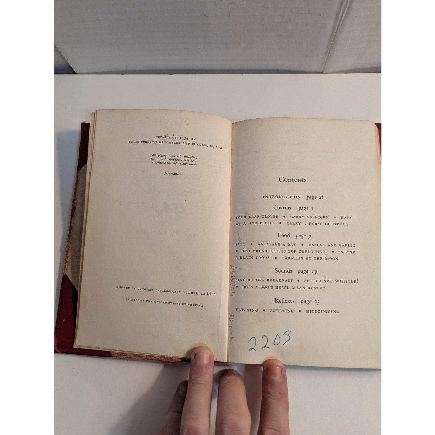 1954 First Edition Superstitious Here's Why Julie Forsyth Batchelor Hardcover