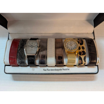 Vintage Bay Studio Interchangeable Watch Gift Set 5 Bands 2 Bezels cases