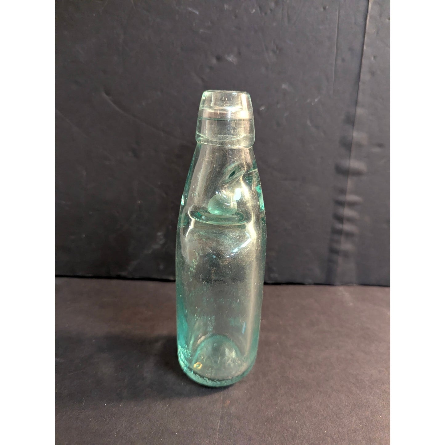 Antique Codd Neck Glass Soda Bottle Aqua Embossed Crown M&S Works Worksop