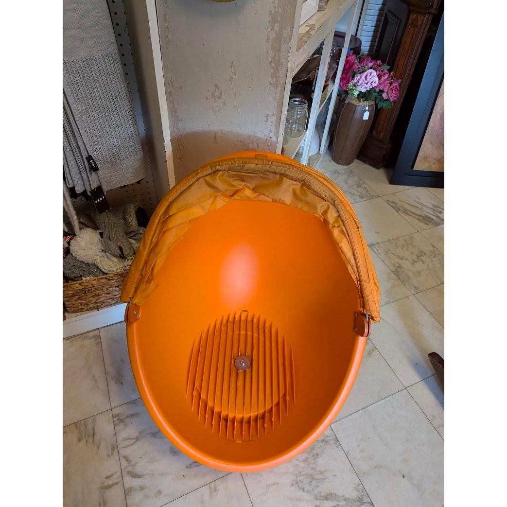 IKEA PS Lomsk Swivel Egg Chair Orange Pod Retro Mid-Century Mod Space Age
