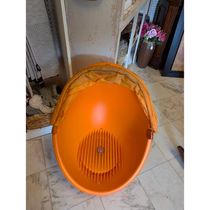 IKEA PS Lomsk Swivel Egg Chair Orange Pod Retro Mid-Century Mod Space Age