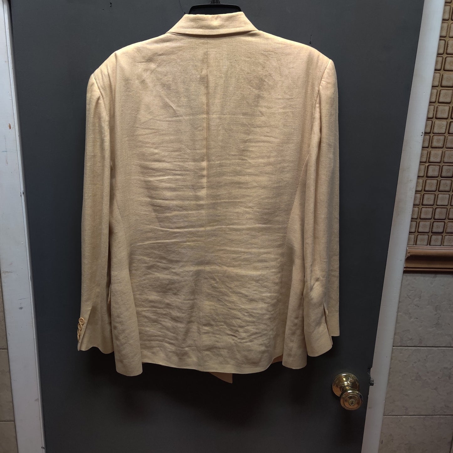 Lauren by Ralph Lauren Vintage Peach 100% Linen Double Breasted Blazer Small