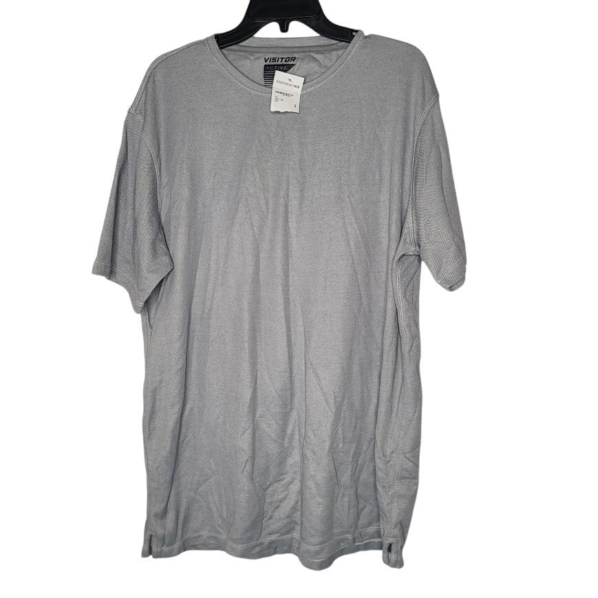 NEW Visitor Active XXL Mens Gray Casual Activewear T-shirt Tee  Short Sleeve