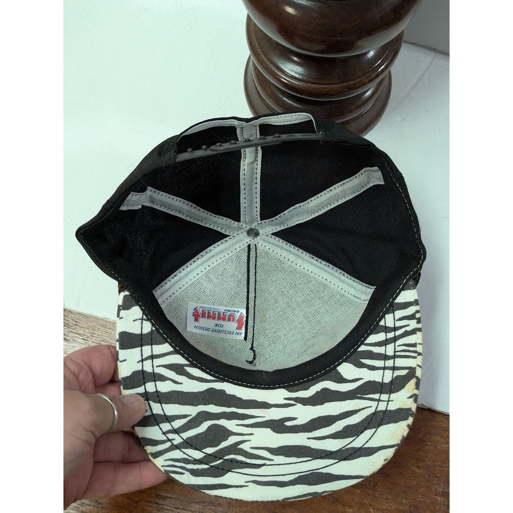 VINTAGE summit racing Blk/ Wh Snap Back Adjustable TRUCKER full fabric Hat  Cap
