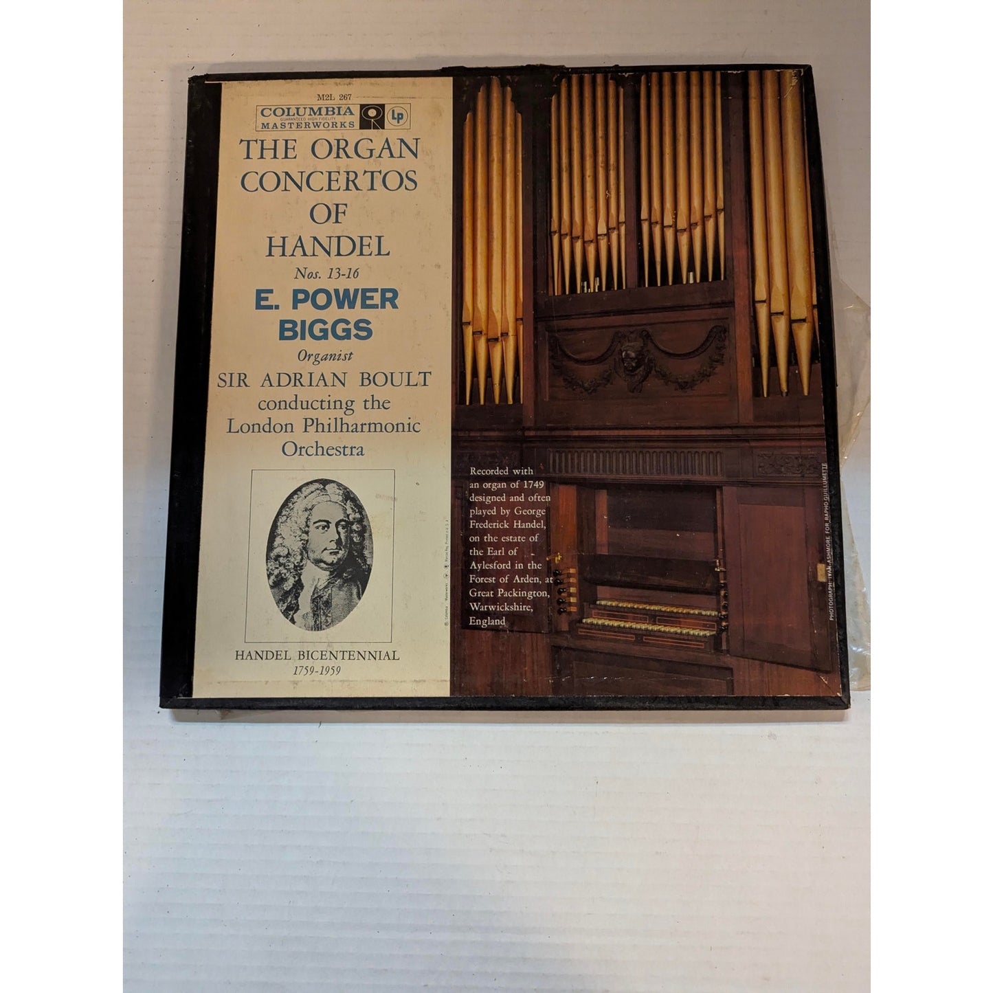 Handel Organ Concertos Nos. 13-16 E. Power Biggs Columbia 6-Eye Mono Box Set