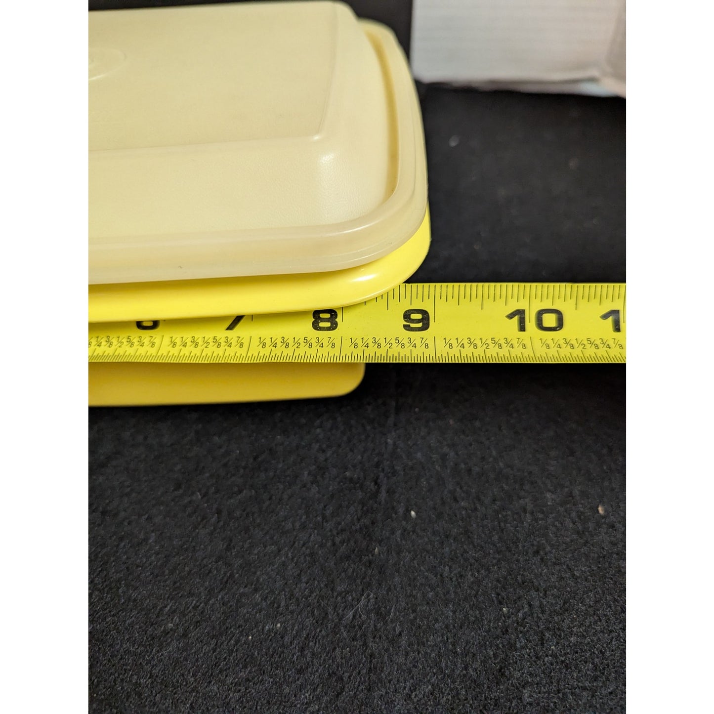 Vintage Tupperware Servalier Harvest Yellow Loaf Pan Container with Sheer Lid
