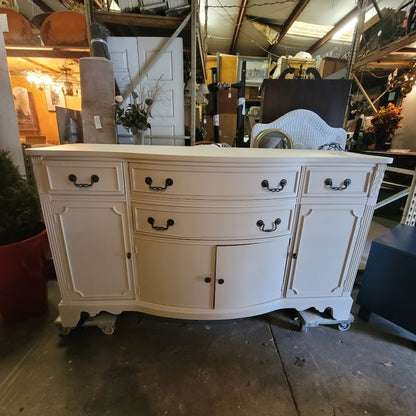 Secondhand Sandies: White wood duncan phyfe style drawers and shelves buffet sideboard
