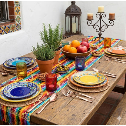 Handmade OAXACAN Table Bed Console Dresser Runner Embroidery Geometric Linens