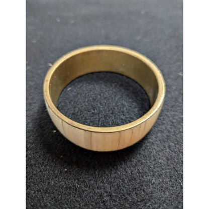 Vintage Brass and Horn bangle bracelet Cream goldtone