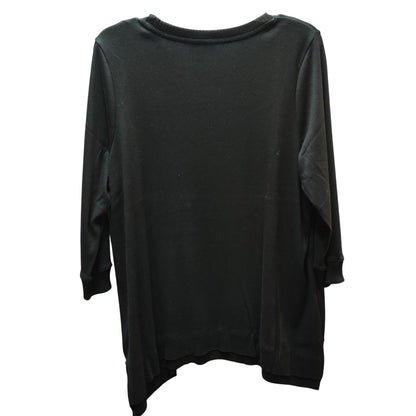 Style & Co Black Knit Tunic Top Asymmetrical Hem Casual Everyday Essential Large