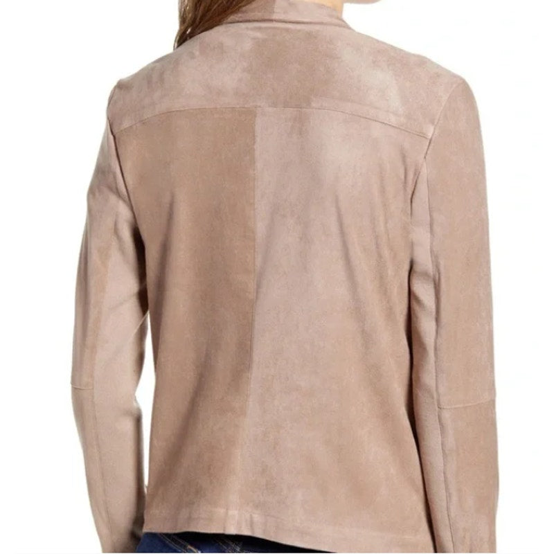 BB DAKOTA Women's Wade Faux Suede Jacket Open Style Pockets Size 2X