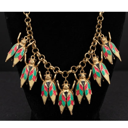Rare Chanel 2010 ParisShanghai Cicada Necklace Crystal Gold Tone 10A Metiers Art