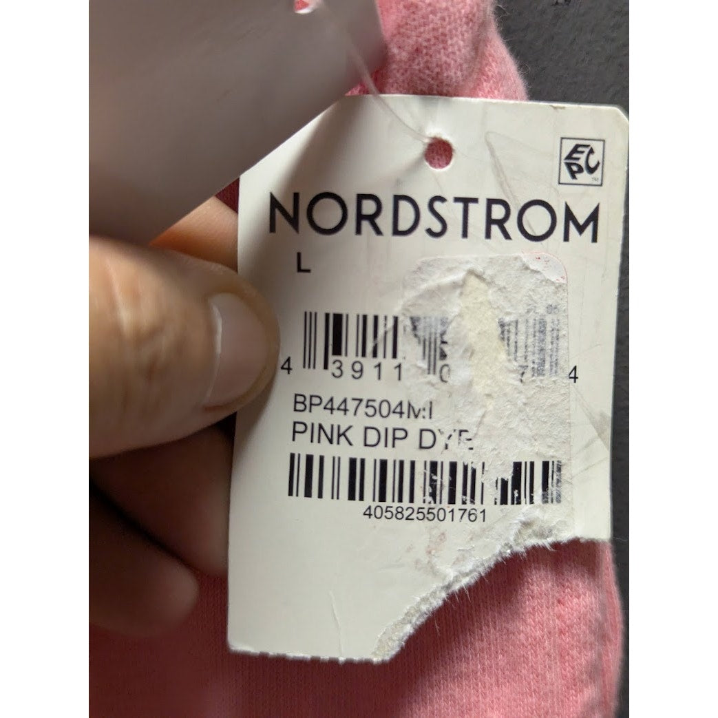 BP. Nordstrom Pajama Women Pink Dip Dye Terry Joggers NWT Large Cozy Loungewear