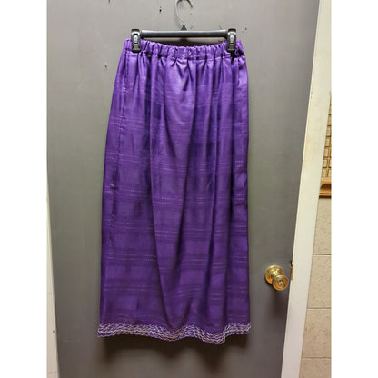 Vintage Purple Embroidered Two Piece Skirt Set Plus Size Extra Large