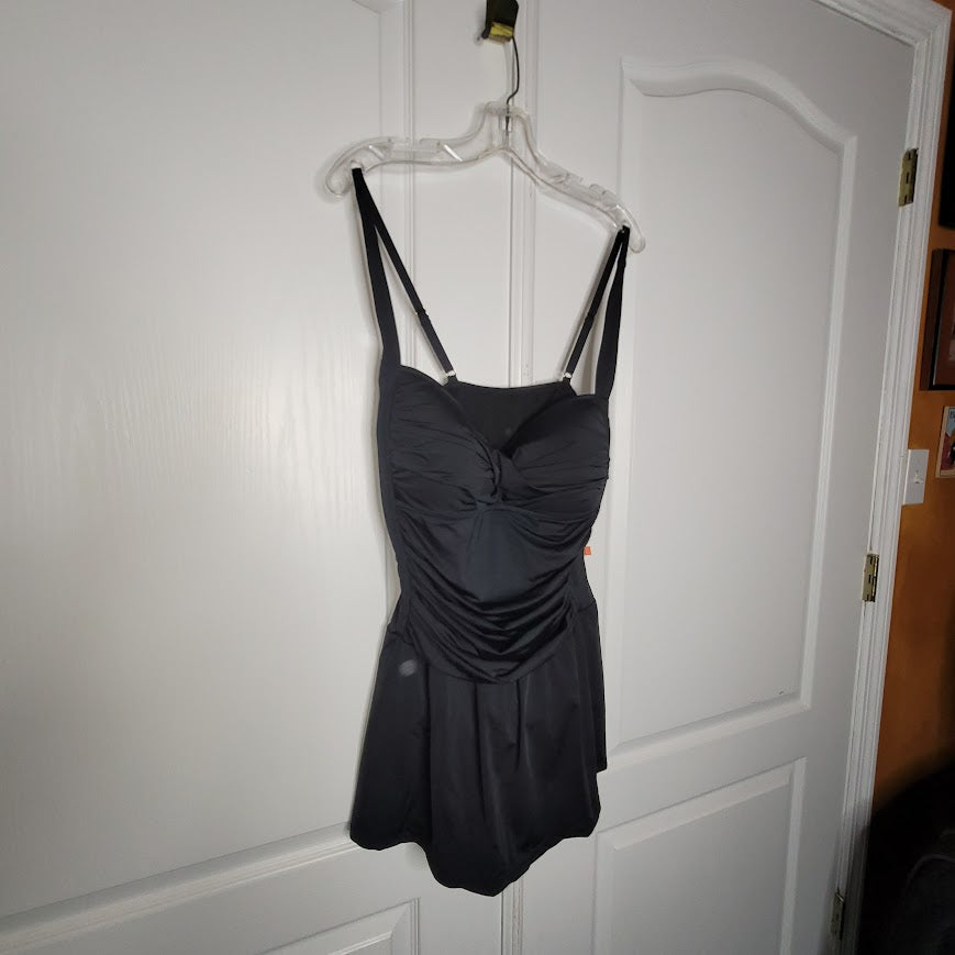 Nygard Slims Black One Piece Swimdress Swimsuit NWT XXL (14/16)