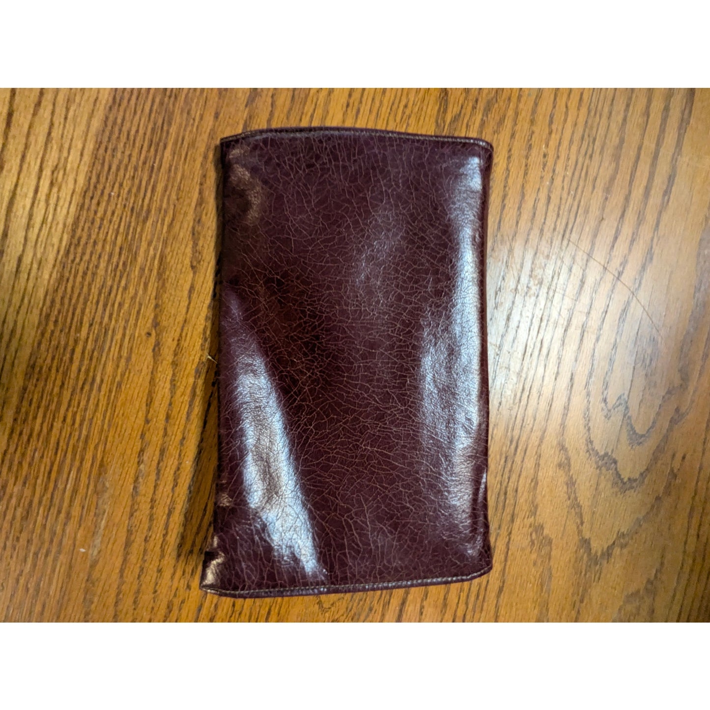 Vintage Burgundy Crinkled Leather Convertible Chain Clutch Shoulder Bag