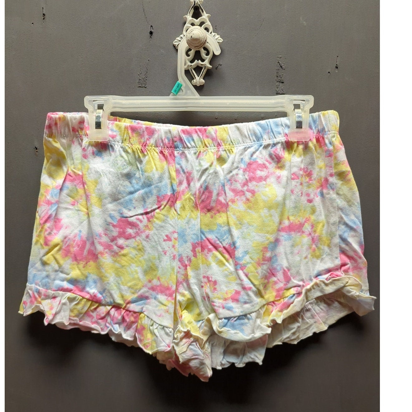 Derek heart cloudy tie dye Size large ruffled hem pajama bottoms