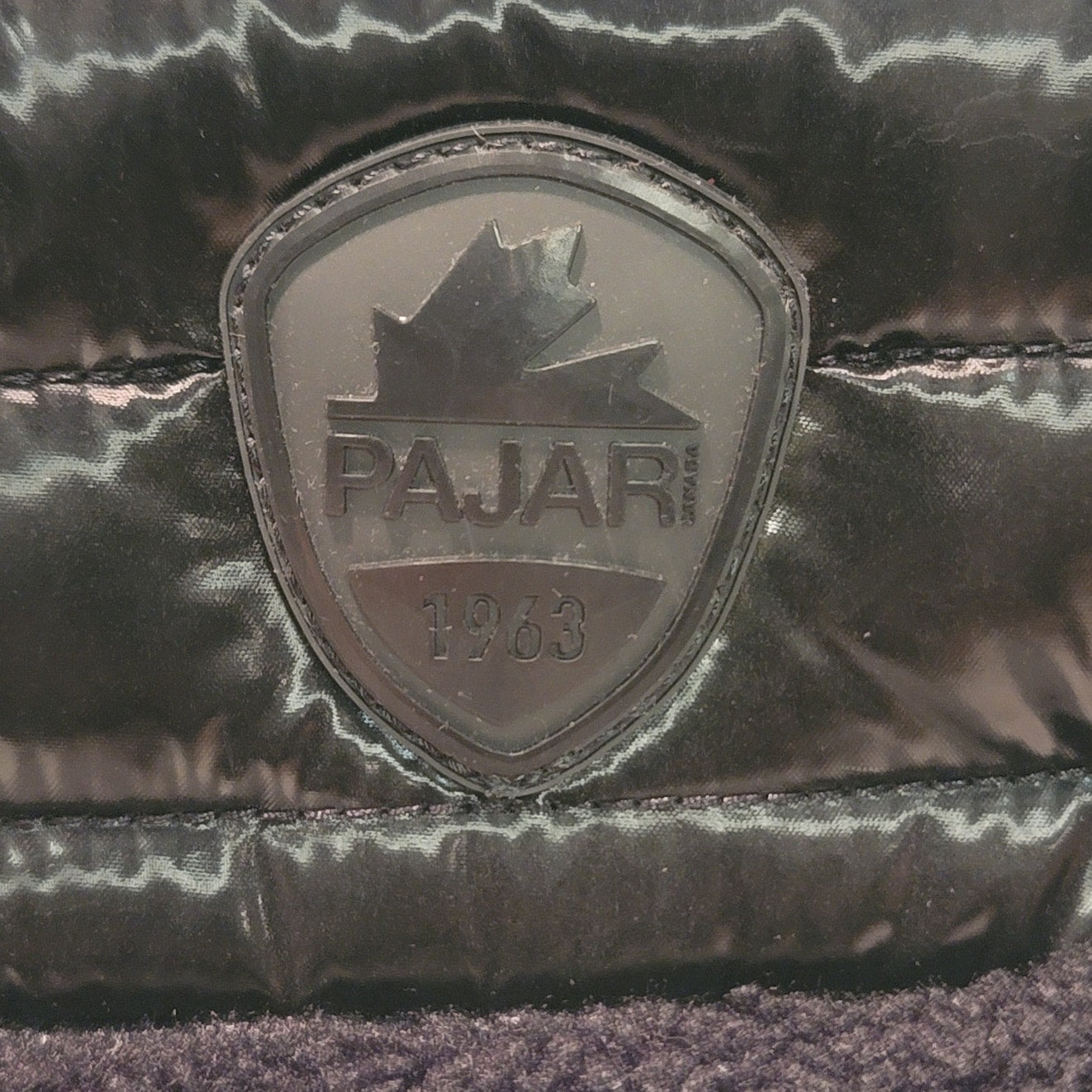 Pajar Canada Quilted Sherpa Trim Puffer Bag Purse shoulder Black NO STRAP