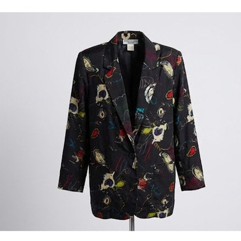 Kensington Square Vintage Large Blazer Lined 1980s GLAM Rock