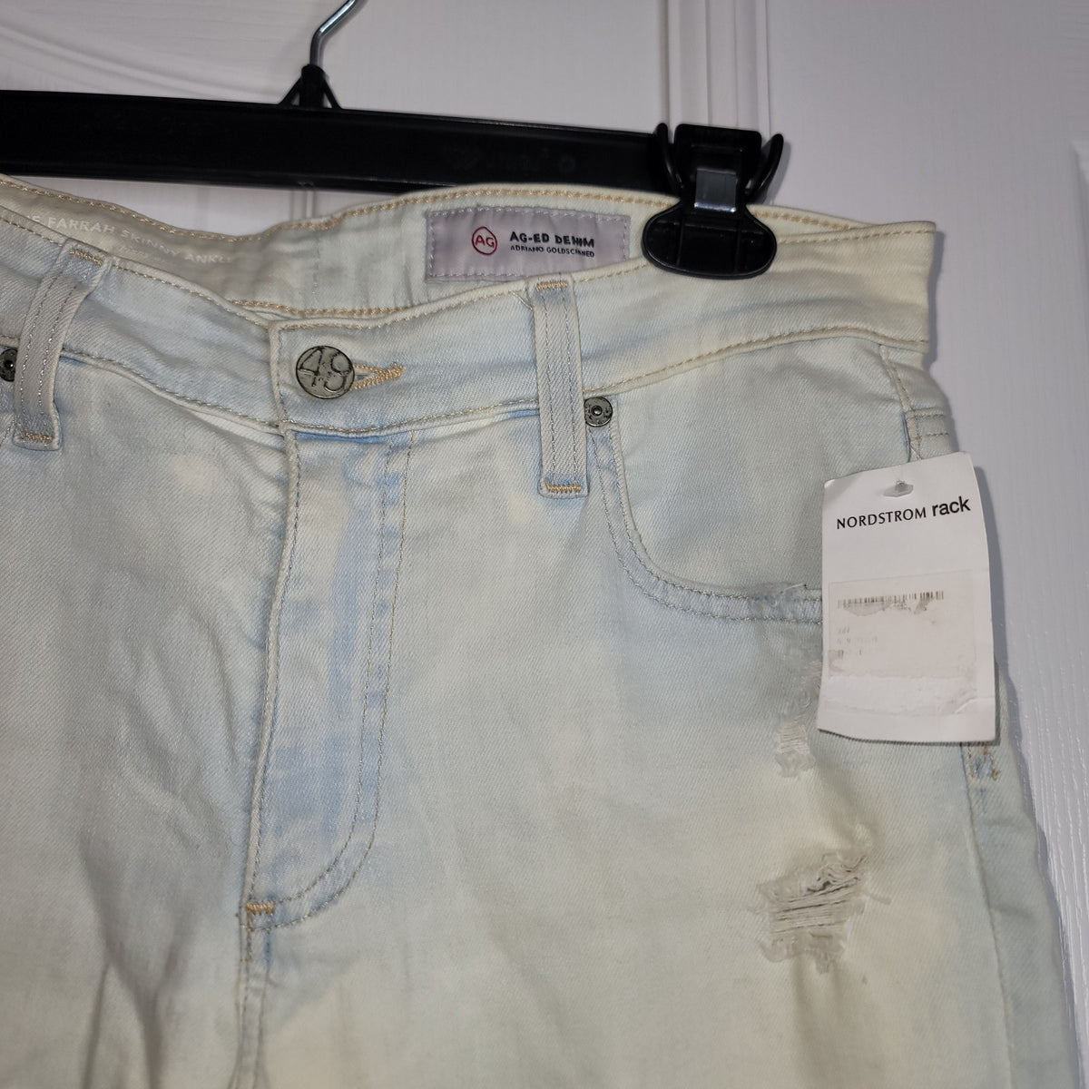 AGOLDE adriano goldschmied distressed acid wash skinny jeans 30 regular FRAYED