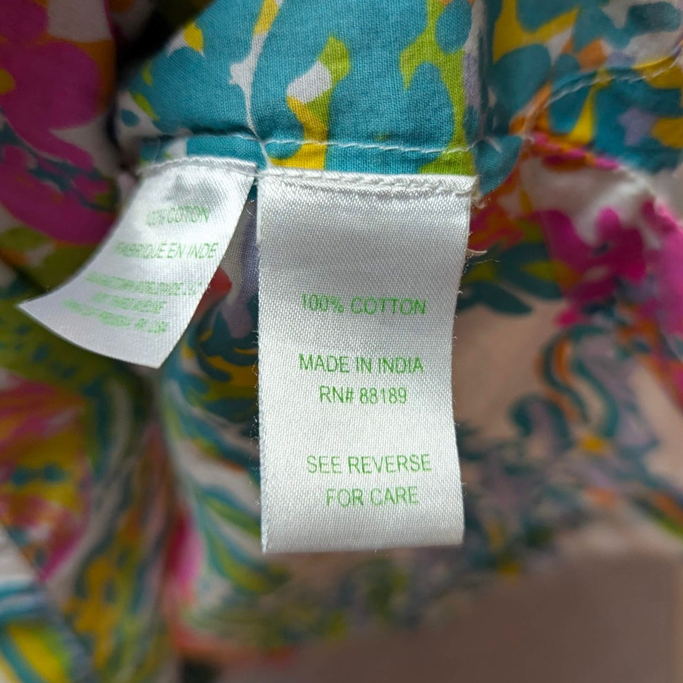 Lilly Pulitzer Amelia Island Tunic Casa Marina Seashell Floral Print Top Medium