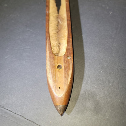 Antique 16" Wood Weaving Loom Boat Shuttle