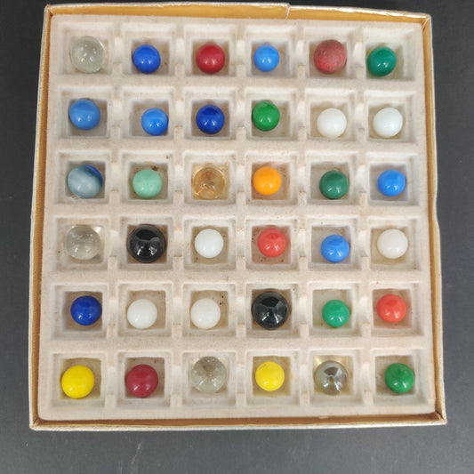 Vintage Glass Marbles Bulk Job Lot Collection 9/16" Player Size #L5 Mixed of 36