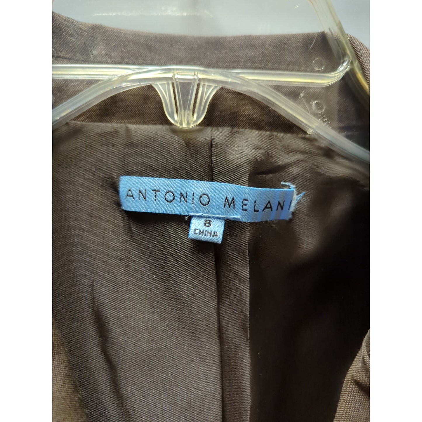 Antonio Melani Brown Cropped Pick Stitch Bolero Jacket Wool Blend Career Shrug 8