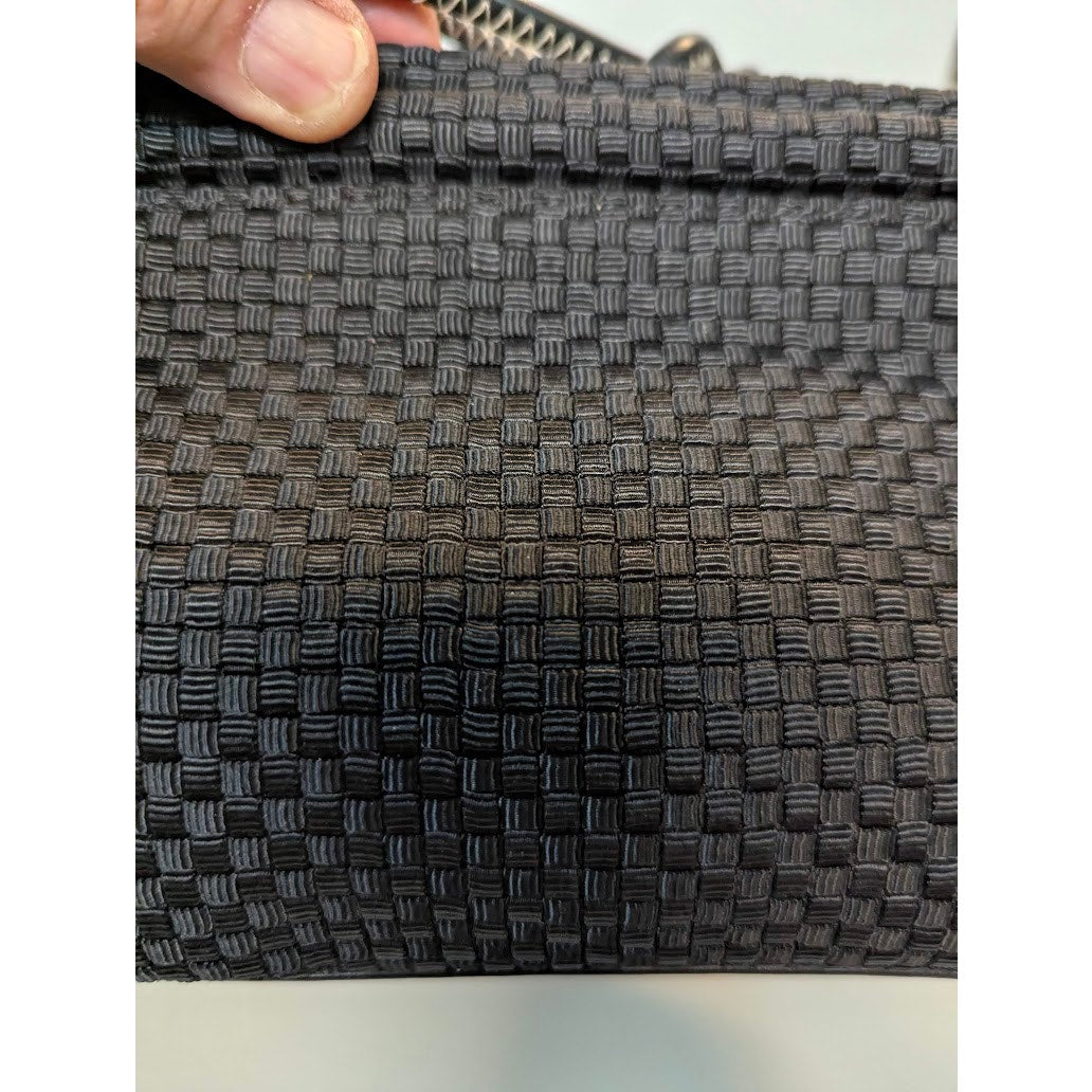Vintage The Sak Black Woven Shoulder Bag Retro Y2K Minimalist Knit Purse Handbag