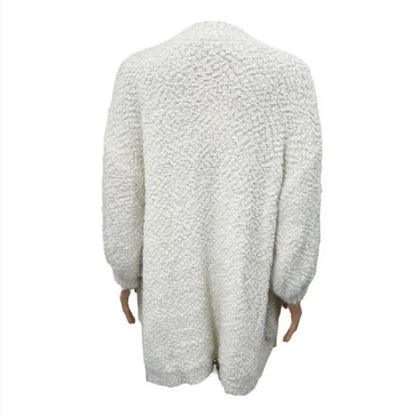 FRNCH Paris Popcorn sWEATER Soft Open Front Long Cardigan NWT smALL/MEDIUM cREAM