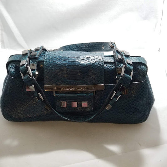 Charles David Vintage y2K Green Faux Aligator Skin Shoulder bag purse
