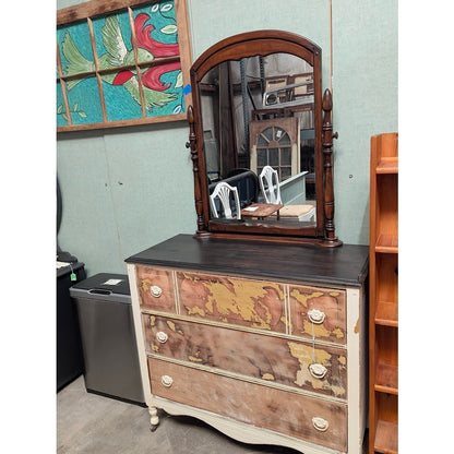 Secondhand Sandies: Mustard Farmhouse 3 drawer dresser with Mirror