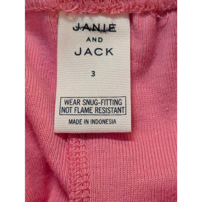 Janie and Jack Girls Pink Polka Dot Pajama Leggings Size 3