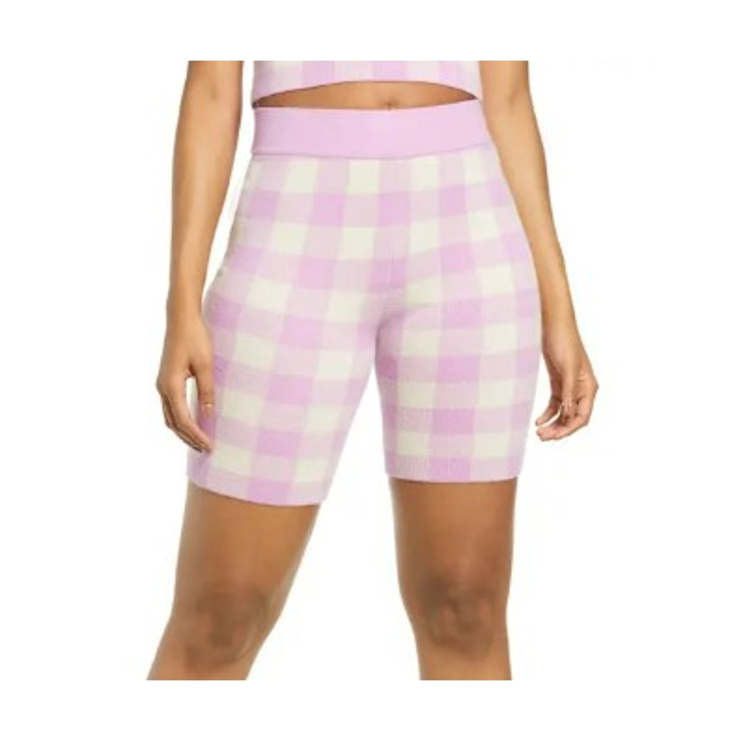 BP. Pull On Bike Shorts in Purple Tulip Check Size XS thick winter fall NEW