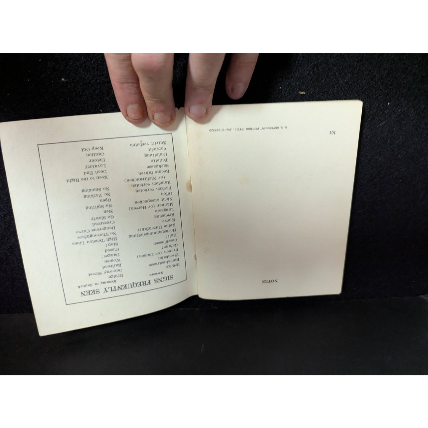 Vintage US Military "A Pocket Guide to Germany" Pamphlet Booklet
