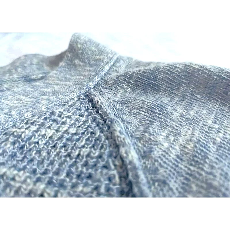NWT Caslon Open Front Shaker Stitch Cardigan Linen/Cotton in Blue Pockets Sz 2X