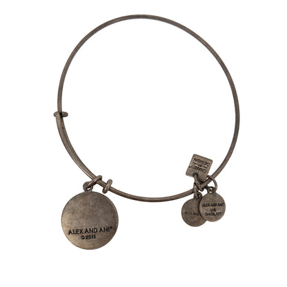 Vintage Alex and Ani Charm Bangle Rafaelian Silver Tone Expandable