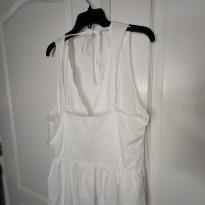 Wild Fable White Embroidered Lace VNeck Halter Maxi Dress NWT Size XL Resortwear