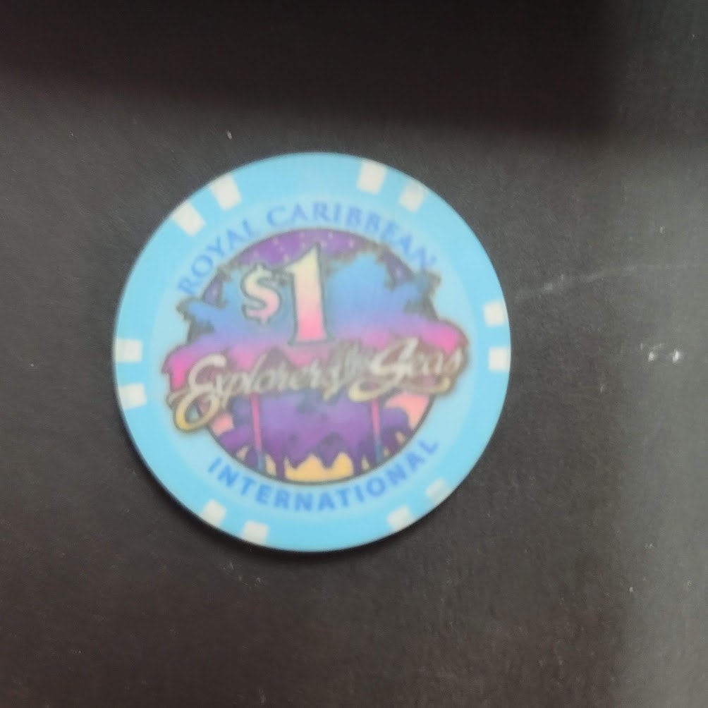 Casino Chip ROYAL CARIBBEAN EXPLORER OF THE SEAS $1 blue token