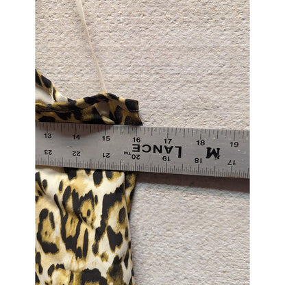 Abound Tan Leopard Camisole VNEck Blouse Tank Top Size Small
