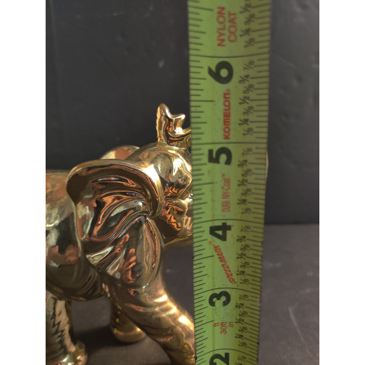 Vintage Mid-Century Japanese Gold Gilt Ceramic Elephant Figurine